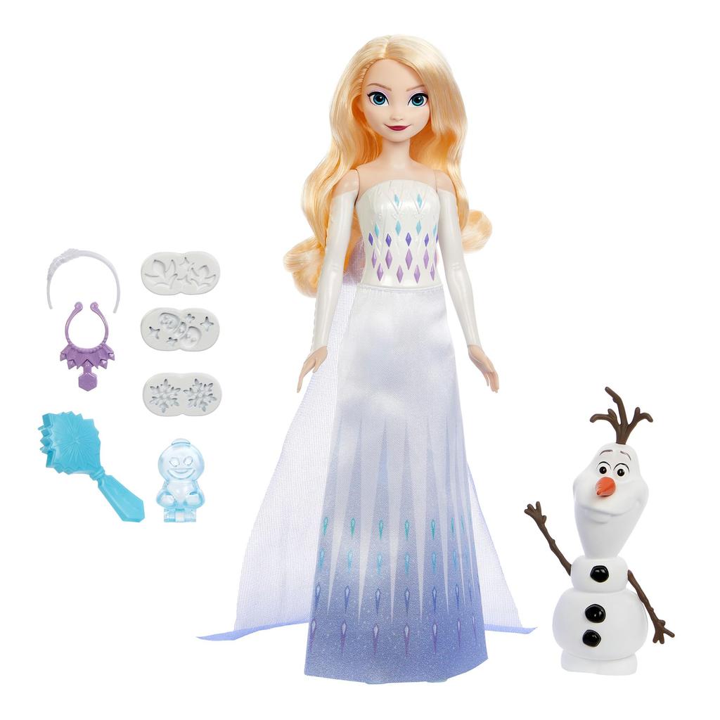 Mattel Frozen Elsa and Olaf Stamp Snow Play Dolls House Pretend Play Play Set 1 Doll and 1 Ages White HYH10 Set! Dress-Up & (Includes Figure) 3+