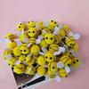 Yellow Cashmere Bumble Bee Hat with Pompom and Polyester Bee Embellishments