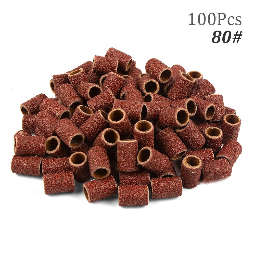 100pcs Nail Drill Bits Sanding Bands for Nail Drill File Grinder Sander Band Set for Acrylic Nails Gel Removing Pedicure Tool