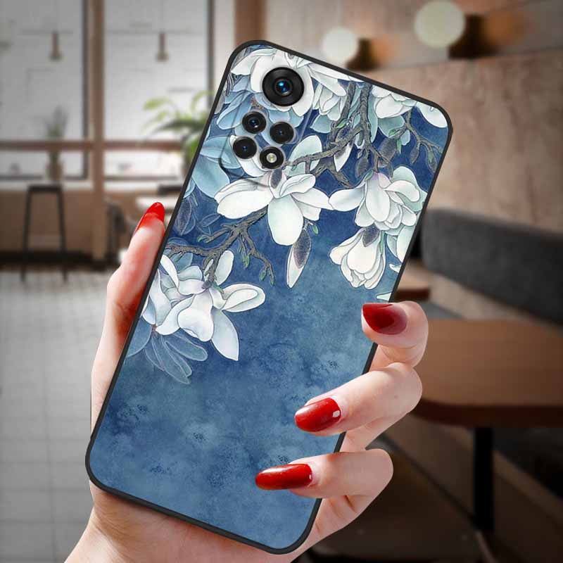 For POCO X4 Pro 5G Case 3D Emboss Flower Relief Phone Cases For POCOX4 Pro 5G 2022 Silicon Cover X 4 Pro X4Pro Funda Capa Para