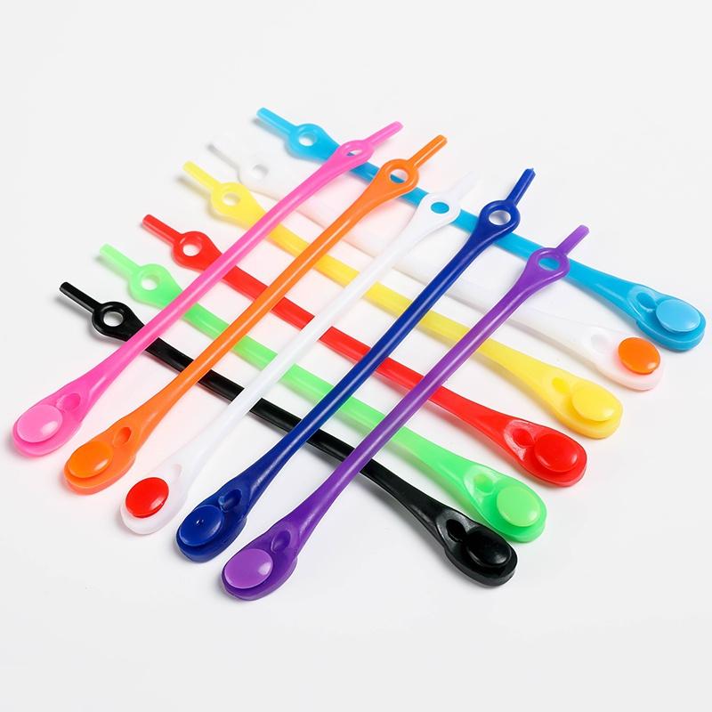 12 Stück Silikon-Schnürsenkel für Schuhe ohne Krawatte, elastische Schnürsenkel, für Turnschuhe, Kinder und Erwachsene, Gummi-Schnürsenkel, Einheitsgröße, passend für alle Schuhe
