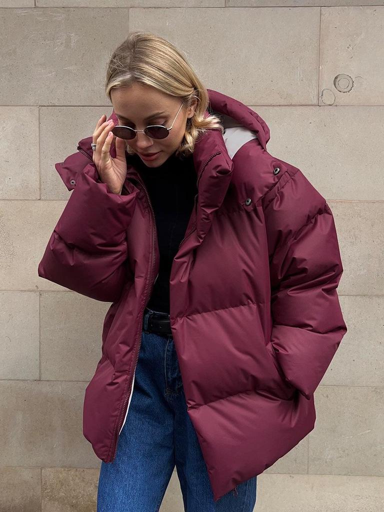 2024 Autumn/Winter Women's European & American Style Loose Cotton-Padded Jacket Coat