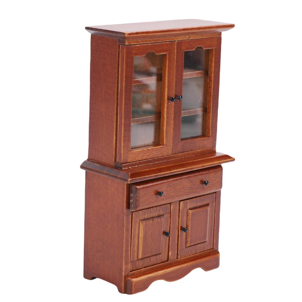 1:12 Dollhouse Cabinet Wooden Multifunctional Decorative Doll House Furniture Photo Prop