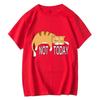 Summer Unisexs Tshirt High Quality Cotton Blend Funny Lazy Cat Printing Casual Cool Loose Oneck H