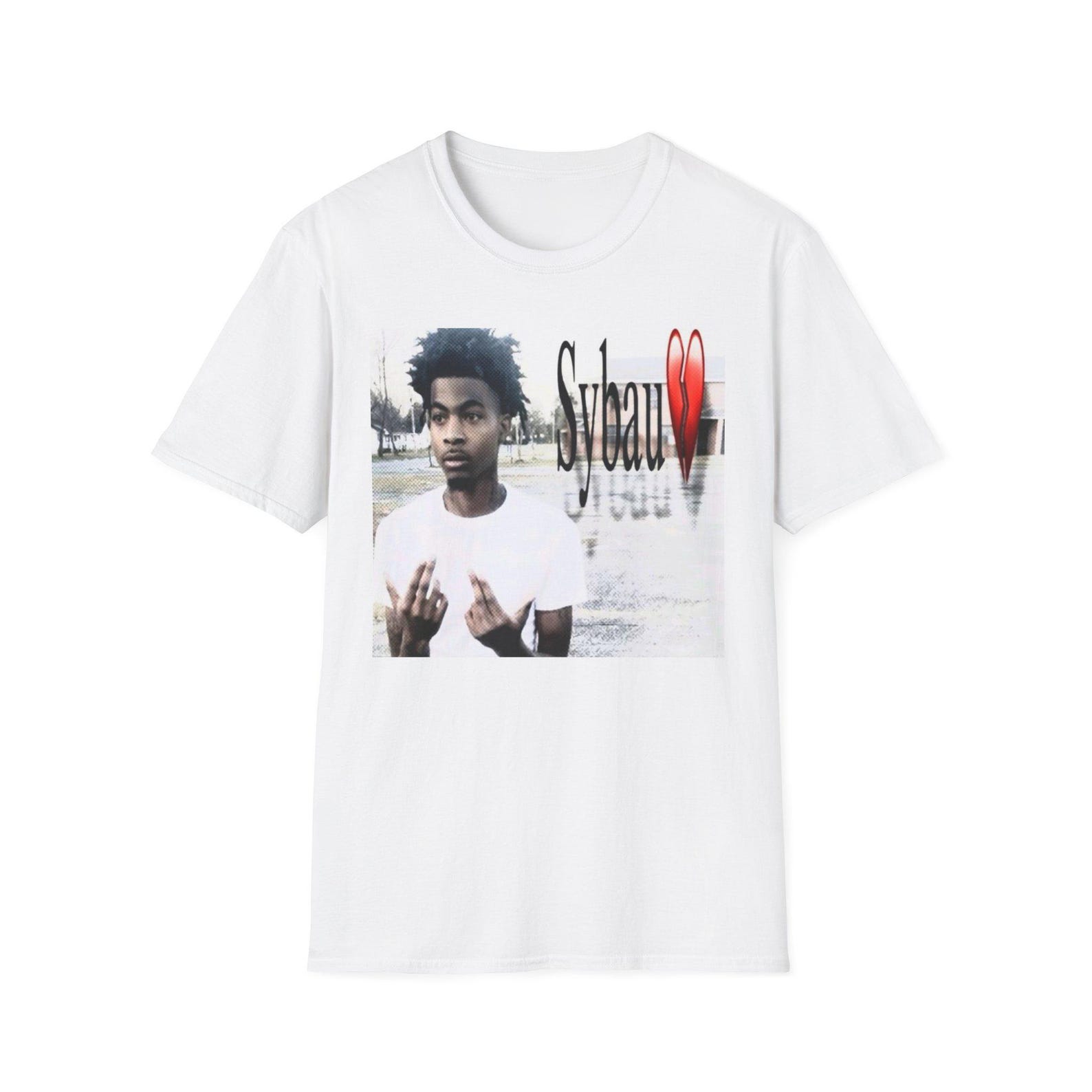 Sybau Heart Graphic T-Shirt | Portrait Photo Tee, funny clothing, meme clothing 3XL