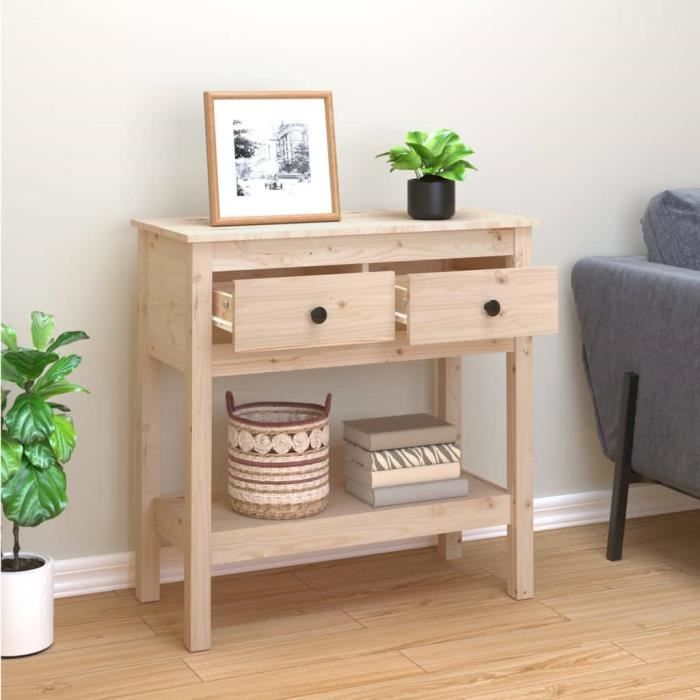 VidaXL Table console 75x35x75 cm Bois massif de pin 814619