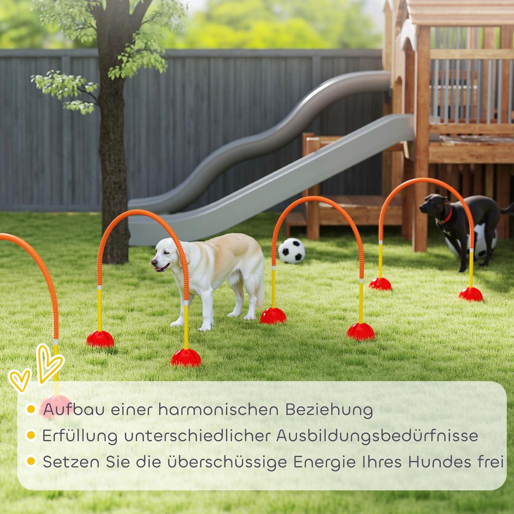 4-Piece Dog Agility Training Equipment with 4 Adjustable Width Doors, Bag, for Garden, Orange