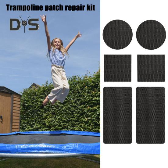 6Pcs/Set Trampoline Patch Repair Kit Self-Adhesive Round Square Rectangular Patches for Repairing Holes Tears In Trampoline Mat