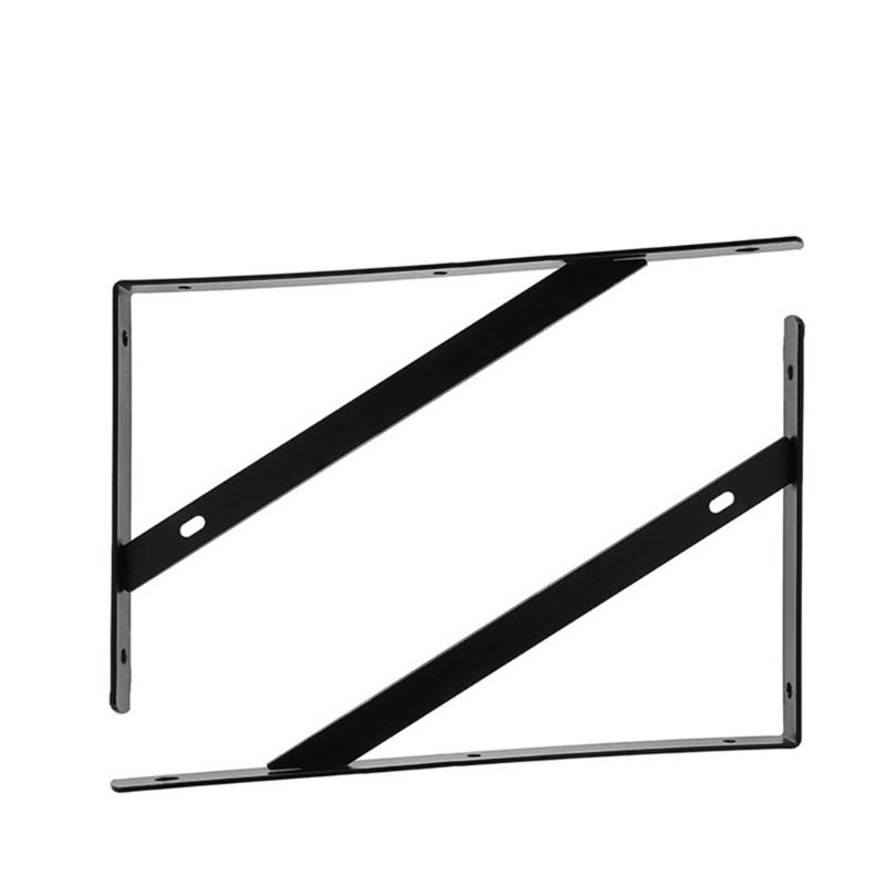 Industrial Strengths Steel Wall Brackets Black Coated Shelf For Heavy Items Secure Mounting Space and Residential Areas