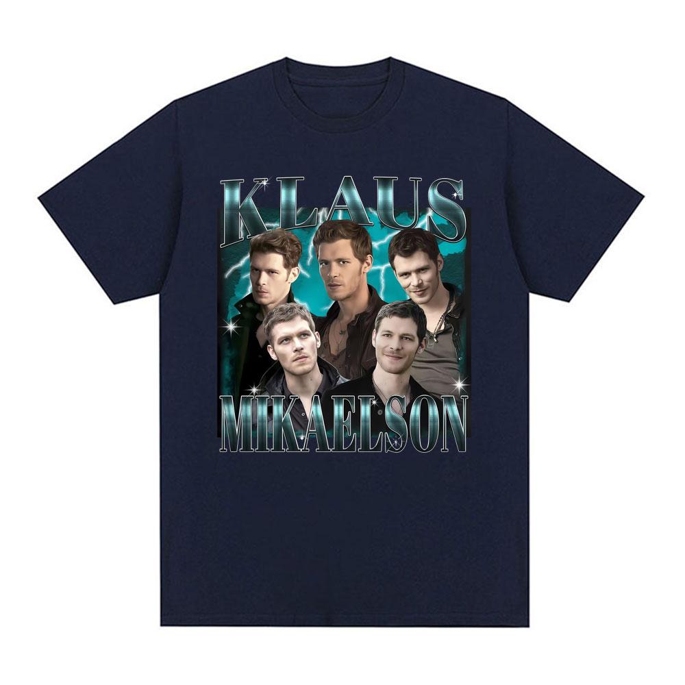 Limited Vintage Klaus Mikaelson Merch Tshirts Unisex Women Clothing Fashion Short Sleeves T Shirts Cotton Casual Oversized Tshirt