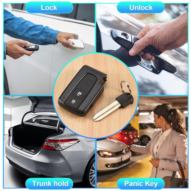 2 BUTTON SMART REMOTE KEY CASE SHELL & BLADE For TOYOTA COROLLA VERSO PRIUS