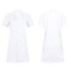 Hospital Lab Coat Uniform S-XXL for Women Adults - Solid Color Scrub Dress with Lapel Collar Short Sleeve and Button Front