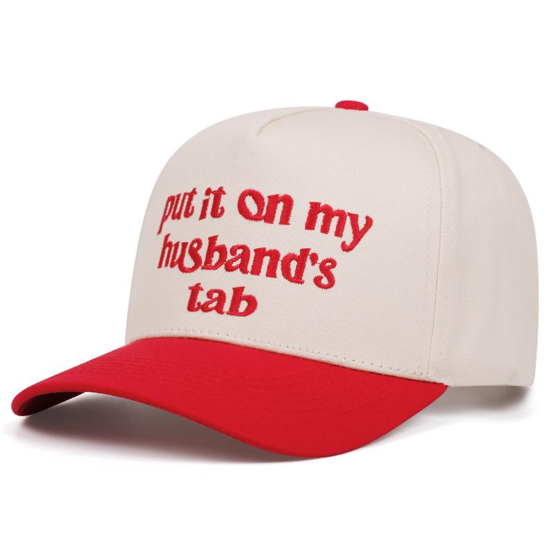 Put It On My Husband'S Tab Embroidered Stitching Baseball Cap Outdoor Cap Summer Shade