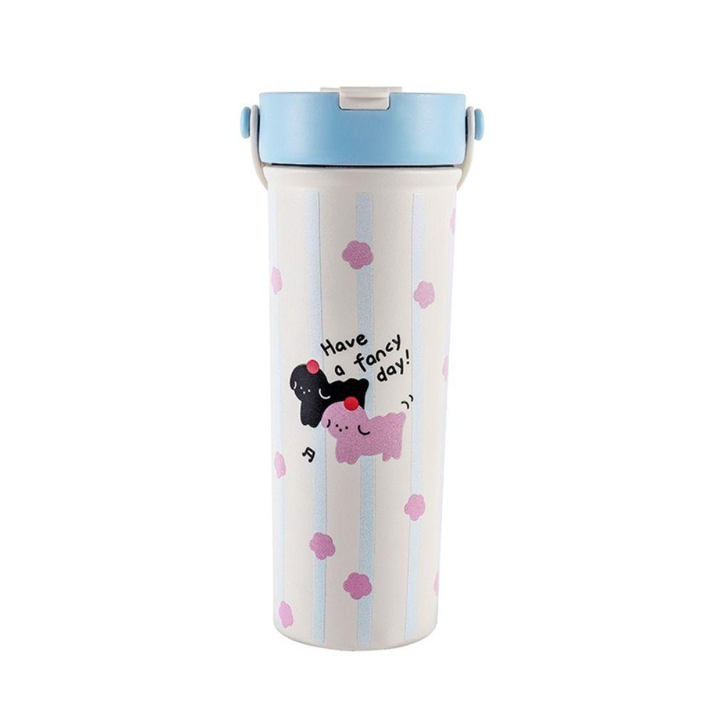 

316 Stainless Steel Water Cup Leak-proof Straw Cup Portable Cartoon Insulated Cup Butterfly