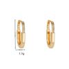 White Zircon Stone Hoop Earrings For Women Vintage Female Fashion Gold Color Wedding Jewelry