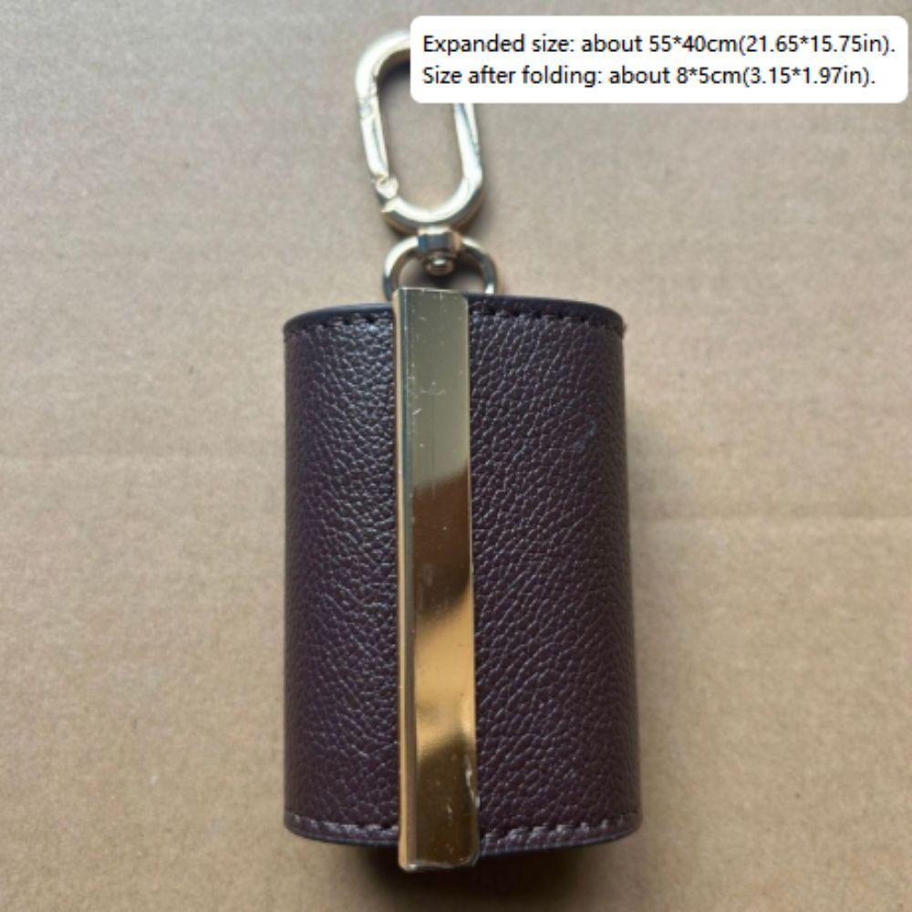 Large-Capacity Keychain Tote Bag Lightweight Foldable Expandable Leather Mini Bags Expandable with Key Ring Shopping Bag
