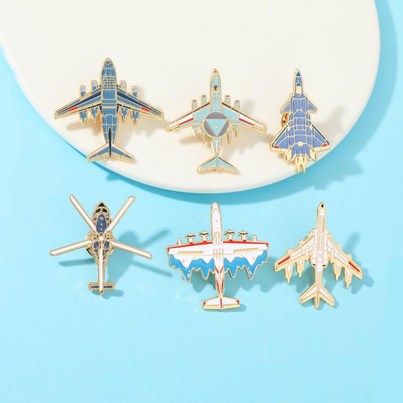 Military Aircraft Pin Set Enamel Badge Collectible Souvenir Backpack Decor Fan Gift Warplane Brooch Jet Accessory