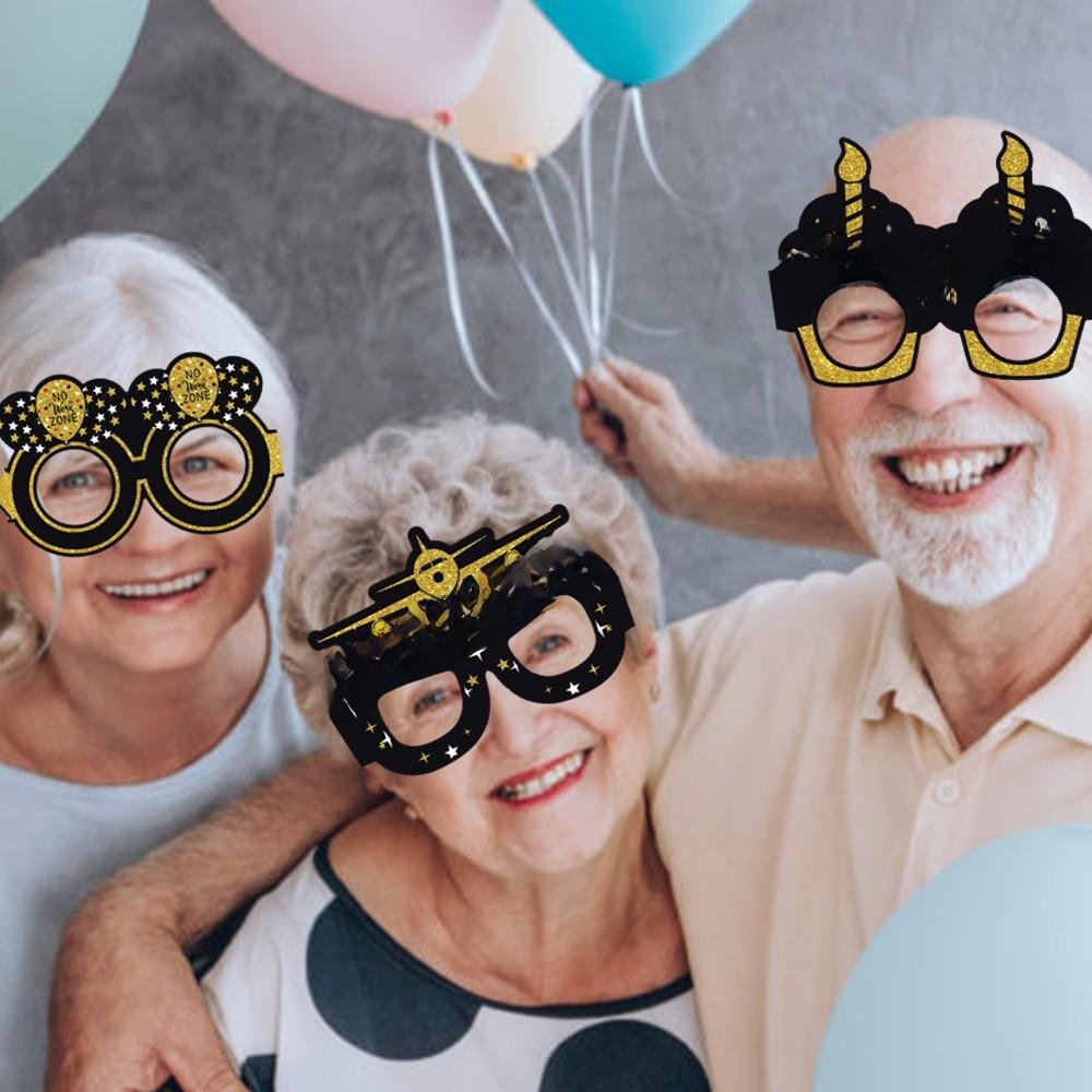 Decoration Paper Party Glasses Retirement Theme Game Photo Props Vzard Mask