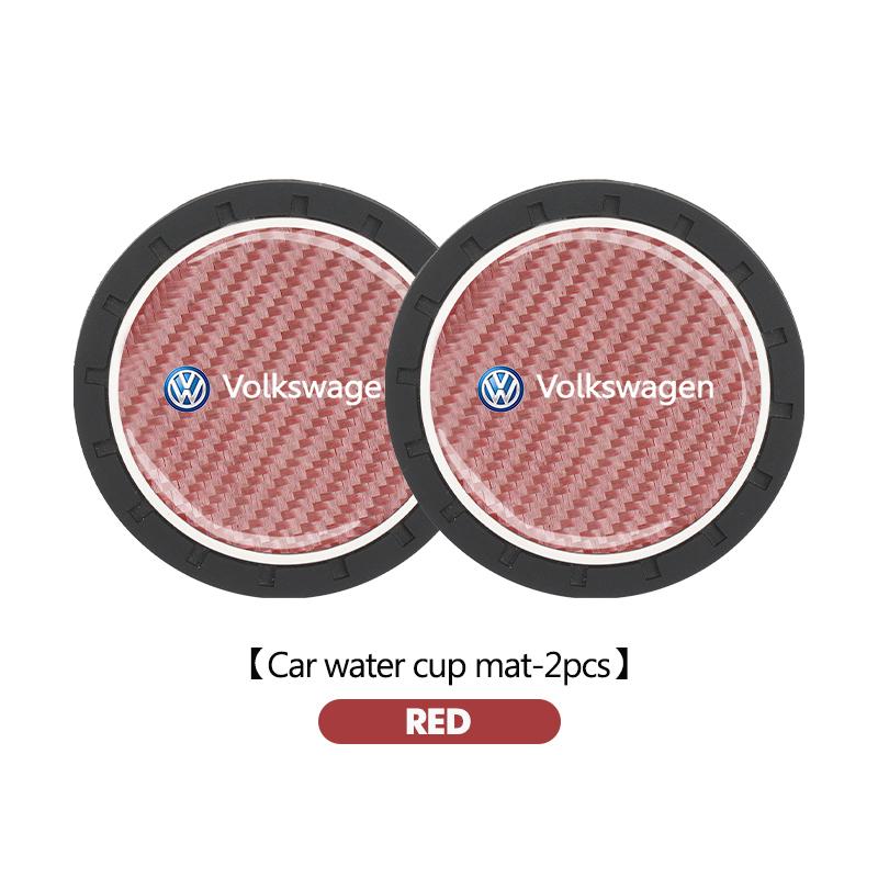 BAG1 2pcs Car Water Coaster Cup Pads Non-Slip Mats Accessories For Volkswagen VW Polo Jetta Sagitar Magotan Passat B5 B6 B7 CC Tiguan