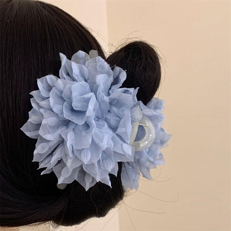 Sweet And Elegant Three-Dimensional Mesh Flower Hairpin Headdress For Women