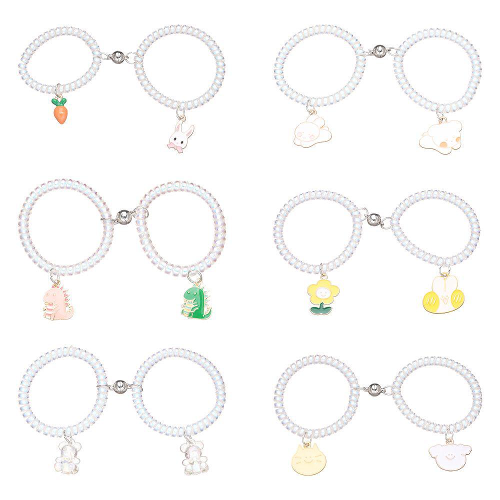 

Комплект браслетов Мультяшные браслеты с подвесками Браслеты с резиновой лентой Градиентный цвет Магнитные браслеты