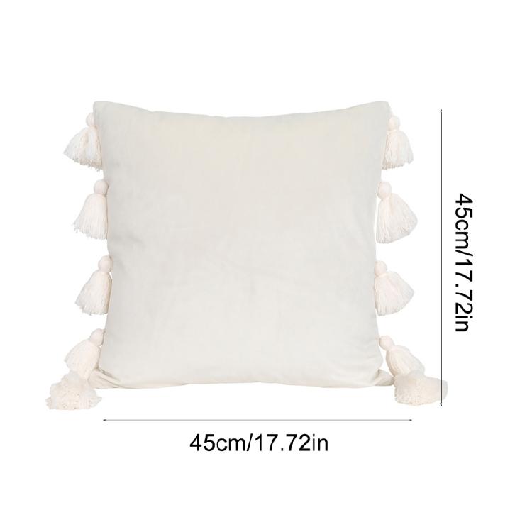 Bohemian Elegance Velvets Cushions Cover with Soft Tassels for Sofa and Bedroom Enhancement