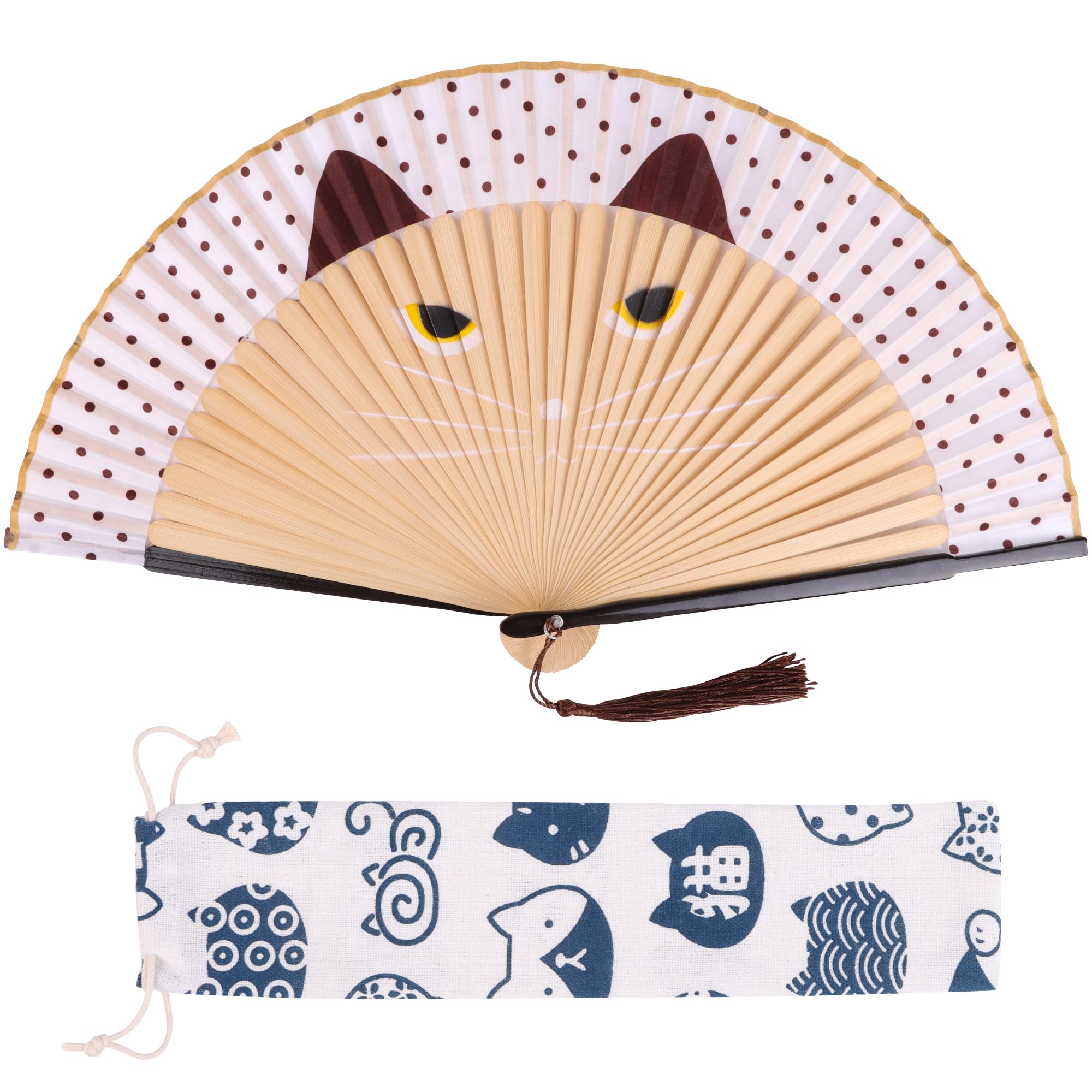 DERAYEE Folding Japanese Summer Mini for Festivals and Fireworks Japanese Fan, Bamboo, Style, Fan, Stylish, Handheld, Displays, Accessory, Gift,