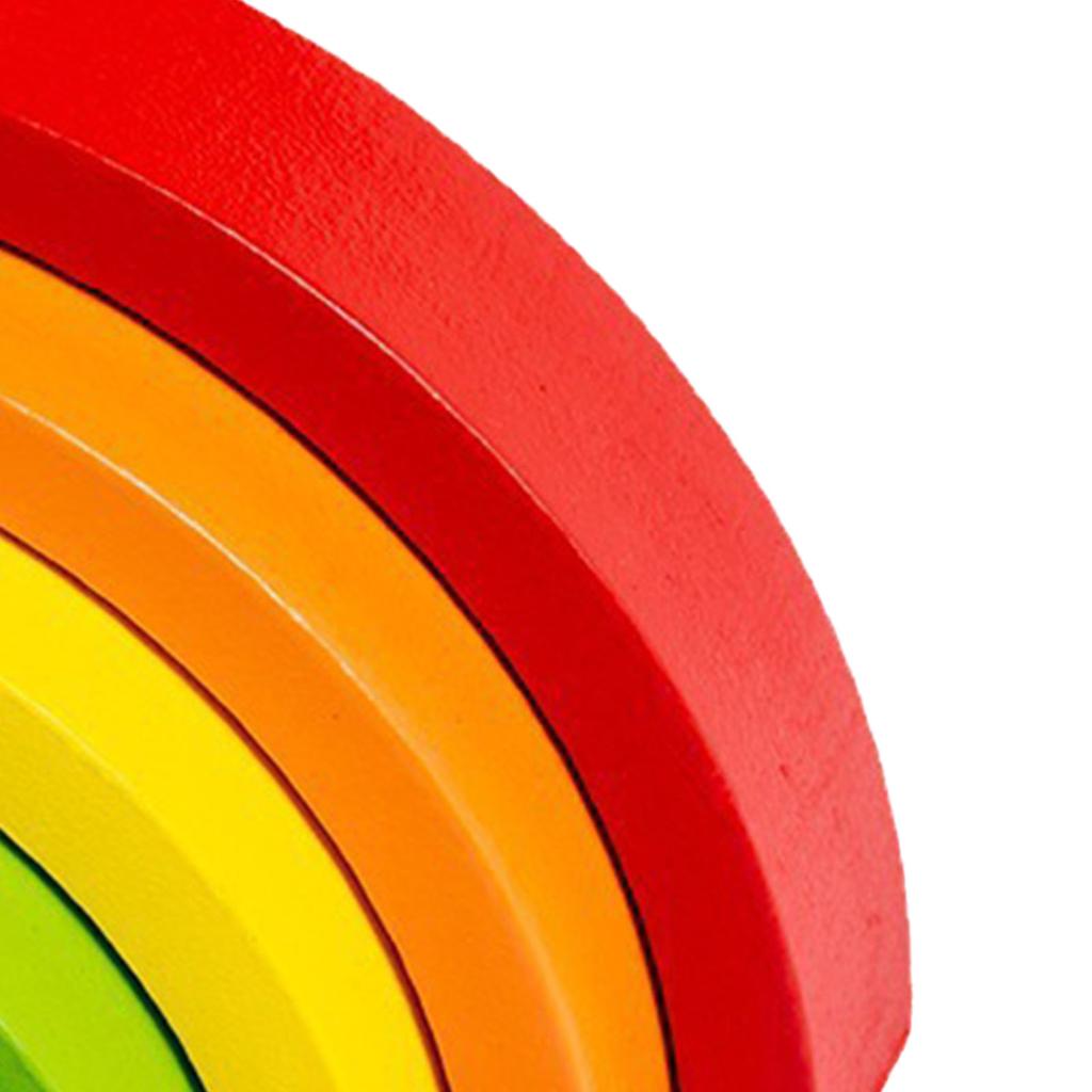 Wooden Stacker Blocks Puzzles Large Arch Shape Colorful Educational Stacking Toy for Toddlers Type