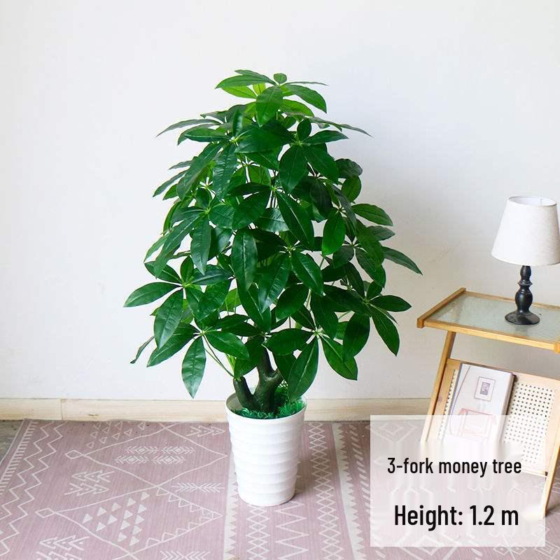 Künstlicher Geldbaum: Große Indoor-Plastikpflanze für Wohnzimmerdekoration, Künstlicher Bonsai- Simulationsbaum im Topf