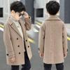 Children's Medium-Thick Wool Coats; Fall/Winter Boys' Quilted Wool Trench Coats