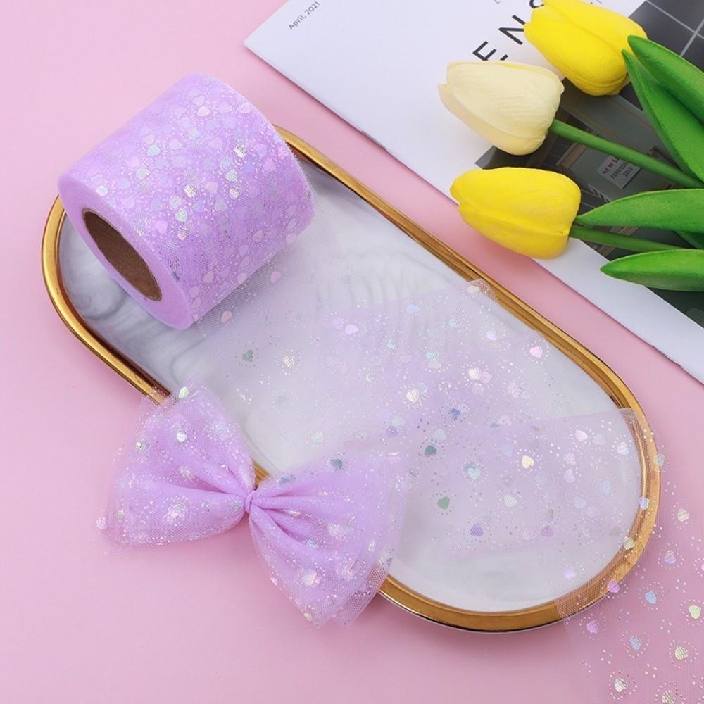 DIY Heart-shaped Tulle Roll DIY Handmade Craft For DIY Hairbows Wedding Birthday Decoration