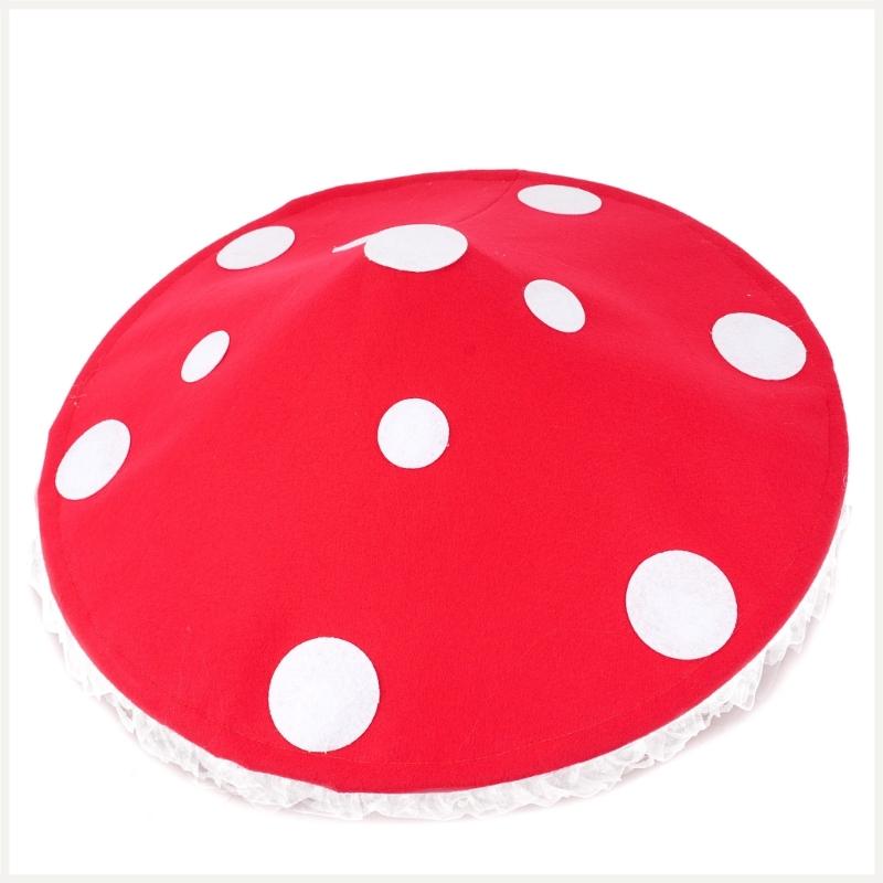 Nonwoven Mushroom Cap Lace Trim Headgear For Halloween Costume Cosplay Event And Theme Party Gathering Photography