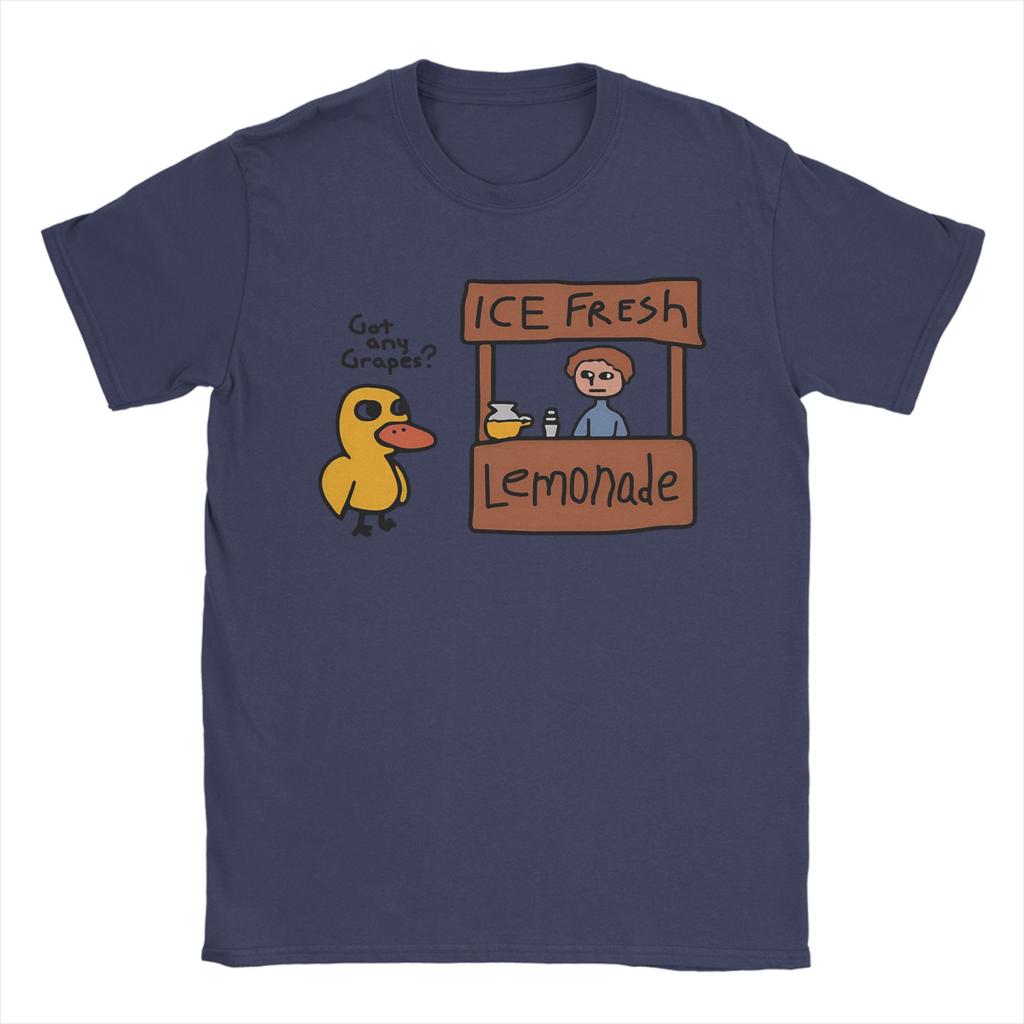 Novelty Got Any Grapes T-Shirts Men Round Neck Pure Cotton T Shirt Funy Cute Duck Song Short Sleeve Tee Shirt Plus Size Clothing