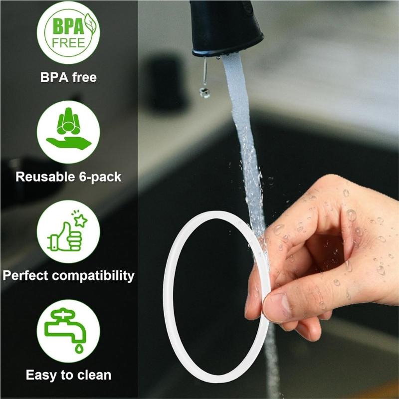 10Pcs Flexible Silicone Sealing O-Rings Works With 15oz Water Bottle Spill Proof Leak Proof Rubber Replacement Gaskets