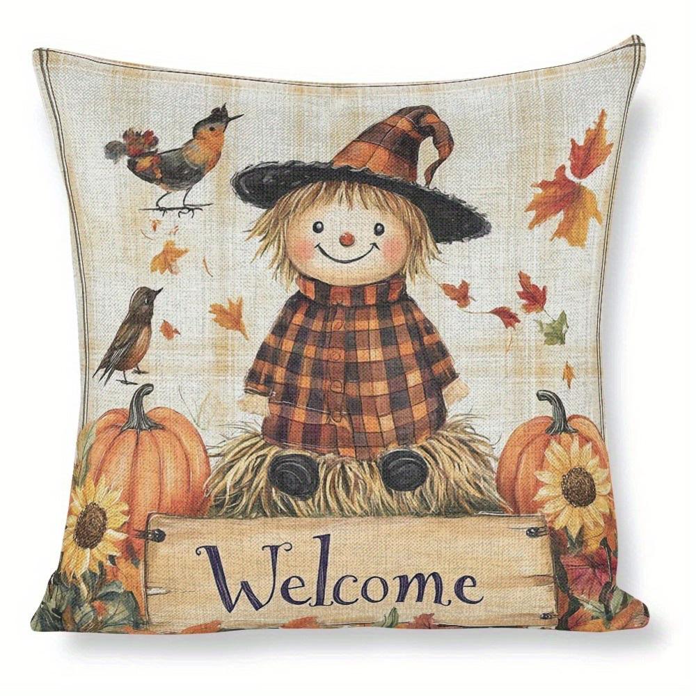 

Домашний Декор Осенние Пугала с Дизайном «Добро Пожаловать» Наволочка Подходит Для Дивана Спальни Автомобиля 40x40cm