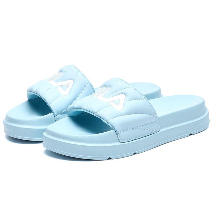 Fila Drifter Comfortable Versatile Leather Patch Slide Sandals Women Sandals Grass-Blue F12W226504FOM