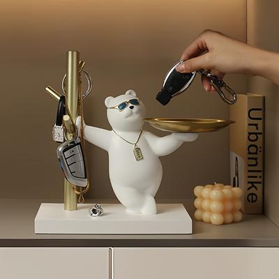 Entrance Bear Key Storage Ornament Tray Rack Light Luxury Table Storage Knick-knacks Resin Crafts Bear Key Storage Ornaments