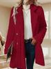 Women's Plush Double-Breasted Mid-Length Coat - Comfortable, Casual, Warm Suit Collar.