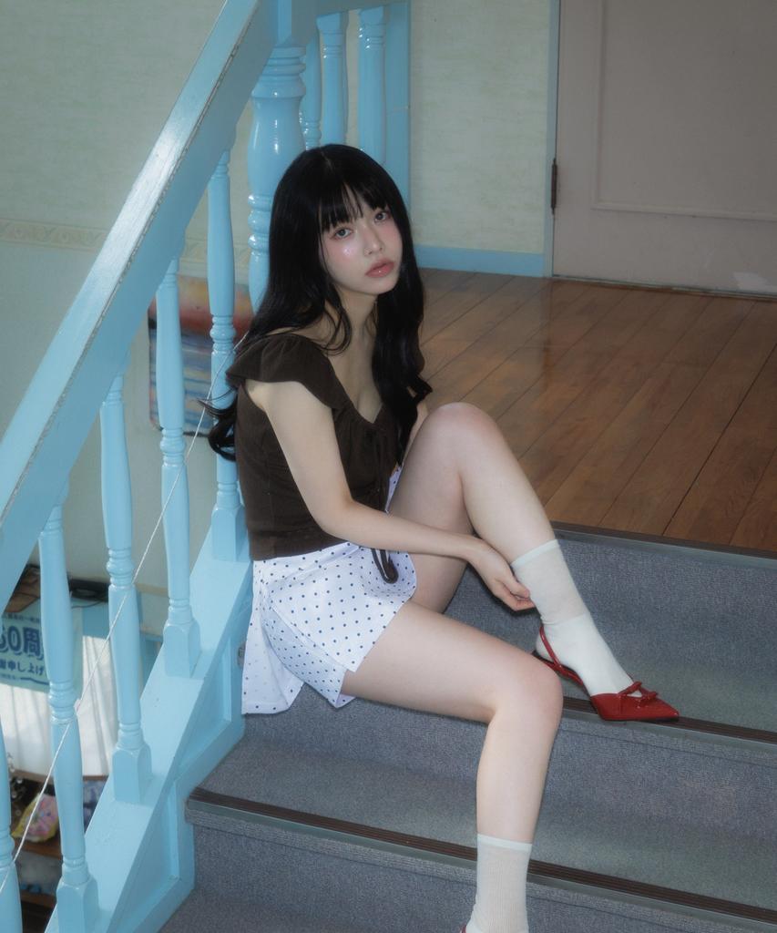 ROSEFRANTZ Ribbon Shirring Sleeveless [Brown]