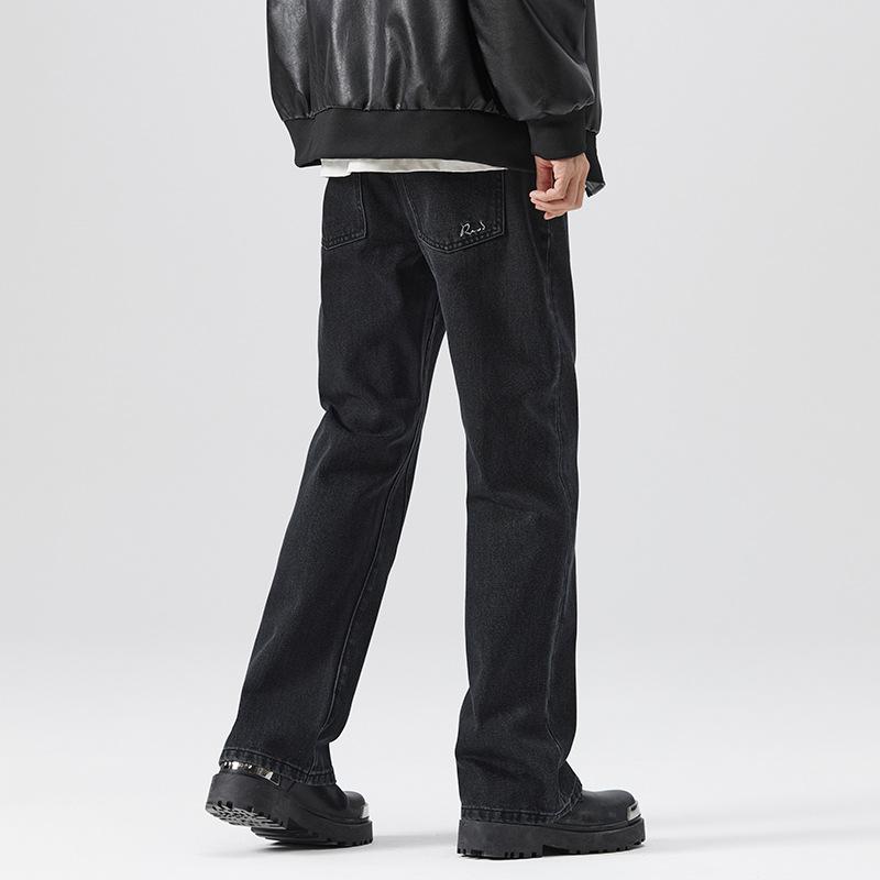 Black Flared Jeans Men's Autumn Trend Brand American High Street Straight Wide Leg Pants Loose Casual Large Size Long Pants