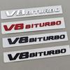 3D ABS Car Sticker V8 BITURBO Logo Emblem Trunk Fender Badge Decal For AMG W218 C63S C63 E63 S63 CLS63 Accessories