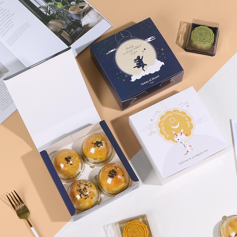 20pcs Square Packaging Boxes Suitable for Egg Yolk Pastries, Egg Tarts, Bread, Puff Pastry Boxes, Home Kitchen Baking, Picnic Packaging Supplies