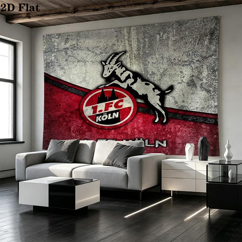 1. FC Köln Bedruckte Wandteppich – Wandbehang für Schlafzimmer, Wohnheime und Heimdekoration