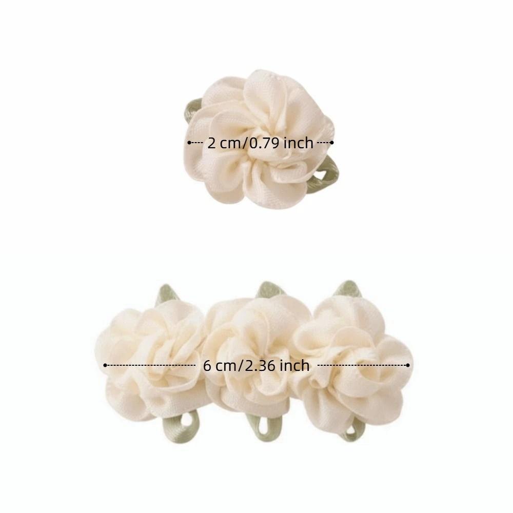 Elegant White Camellia Hair Clip Forehead Mini Duckbill Clip Side Clip Wedding