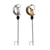 Solar Garden Light, Butterfly Fairy Moon Figurine Stake Light, Outdoor Waterproof Solar Powered Pathway Light for Patio, Lawn, Yard Decor