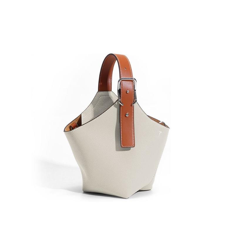 

OEM first layer cowhide handbag commuter bucket bag handbag ODM Korean women s bag plus Length 15cmx Width 15x Height 22x Lift 10cm чистый белый