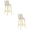 Nado Hocker - Beige Samt / Goldene Beine X 2