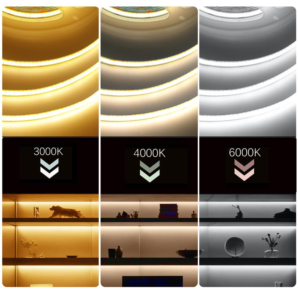 5V USB ON/OFF/Touch Dimmerable COB Strip 320Leds White 3000K 4000K 6000K Home Decor Cabinet Lamp Flexible Ribbon Rope LED Light