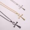 European & American Cross Necklace with Ancient Egyptian Ankh Pendant for Men