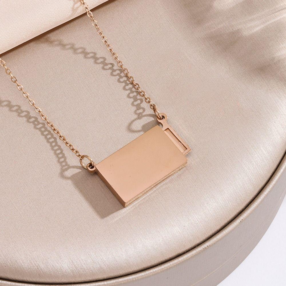 Titanium Steel Photo Envelope Pendant Handmade Couple Locket Female Lady Girl